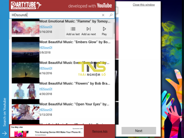 PartyTube - Ứng dụng xem video YouTube trên Windows 10