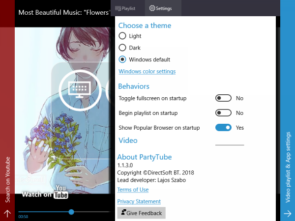 PartyTube - Ứng dụng xem video YouTube trên Windows 10