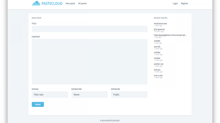 PasteCloud: Dịch vụ miễn phí lưu trữ code, văn bản an toàn