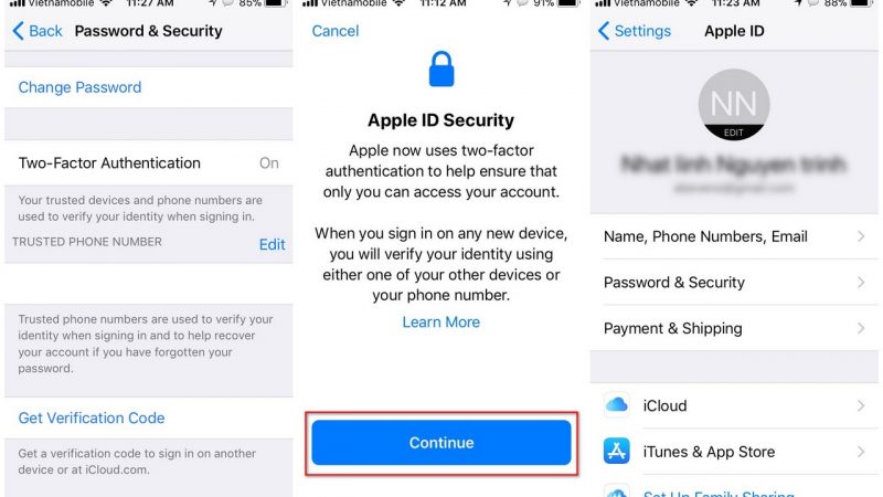 Cách bật tính năng xác minh hai bước cho iPhone trên iOS 11