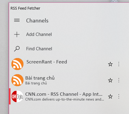 Đọc tin tức trang web yêu thích trên Windows 10 với RSS Feed Fetcher