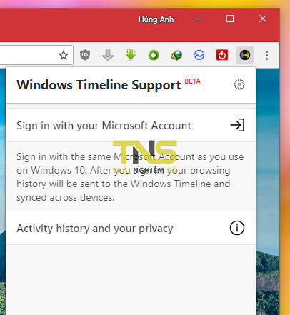 Mang tính năng Timeline Của Windows 10 vào Chrome, Firefox