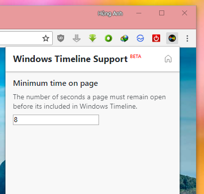 Mang tính năng Timeline Của Windows 10 vào Chrome, Firefox
