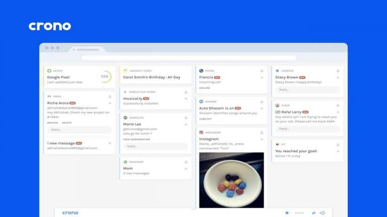 Crono: Xem thông báo, trả lời email, gọi điện, gửi file,… trên Android từ máy tính