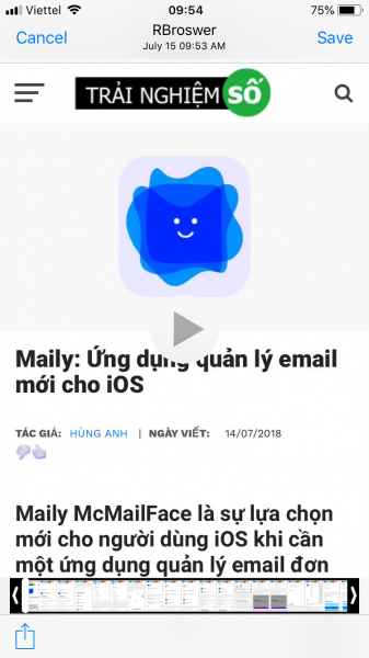 RBrowser - Recorder Browser: Trình duyệt iOS có khả năng quay video màn hình