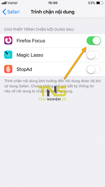 Thêm tính năng chặn quảng cáo cho Safari trên iOS