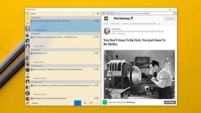 Đọc tin tức trang web yêu thích trên Windows 10 với RSS Feed Fetcher