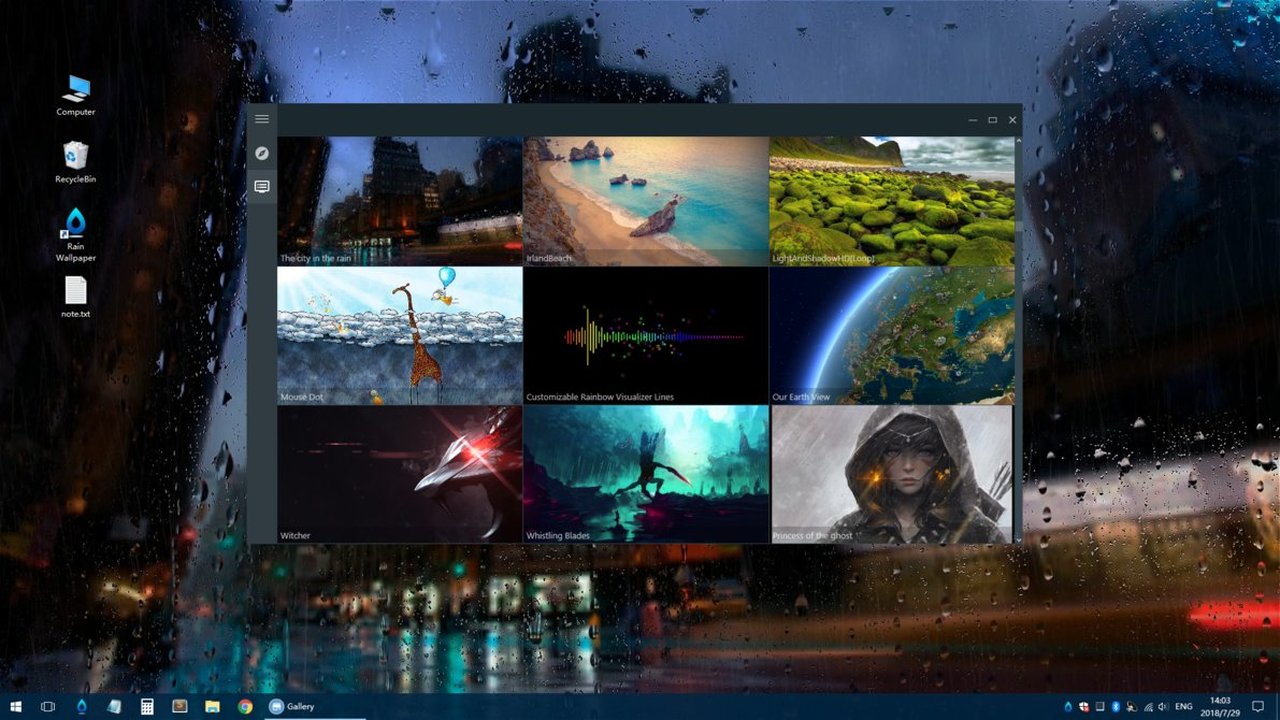 RainWallpaper: để desktop máy tính sống động hơn