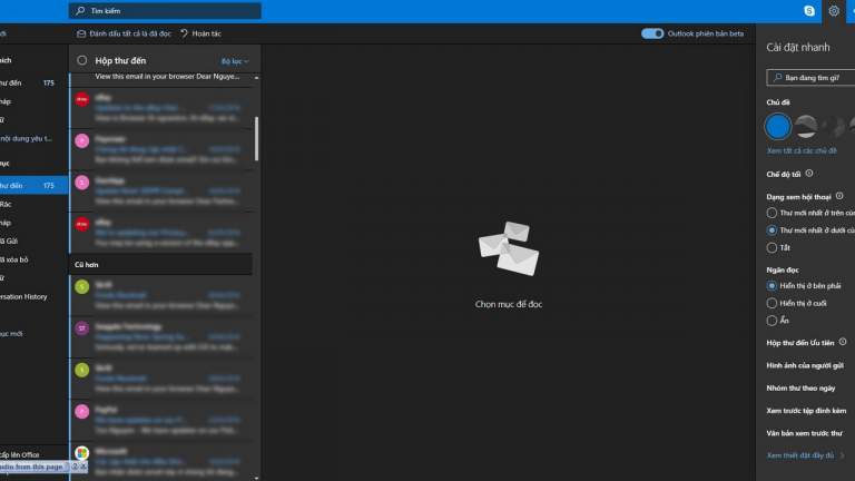 Outlook.com bắt đầu cập nhật giao diện tối (Dark mode) cho người dùng