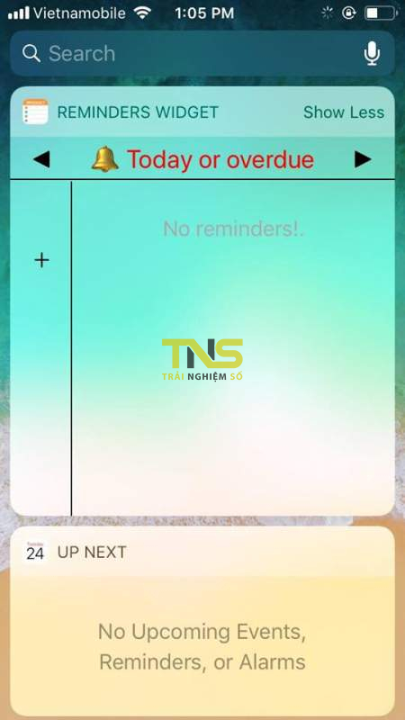 Reminders Widget - Thêm nhắc nhở lên thanh widget của iOS