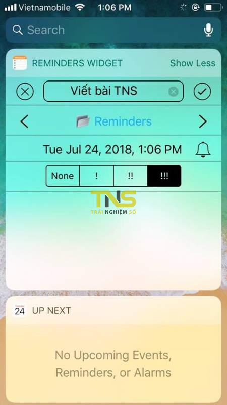 Reminders Widget - Thêm nhắc nhở lên thanh widget của iOS