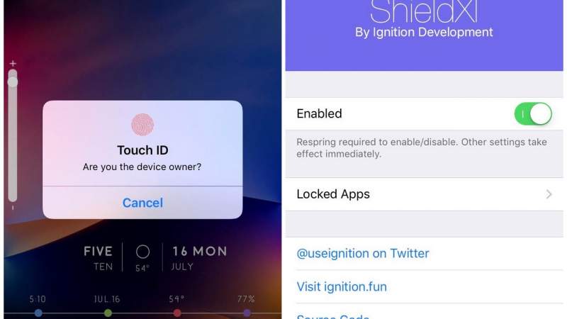 ShieldXI - tweak khoá ứng dụng cho iPhone miễn phí cho iOS 12