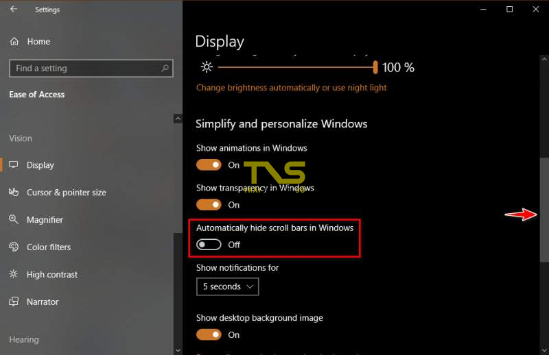 Cách để bật lại thanh scrollbar bị ẩn mặc định trong Windows 10