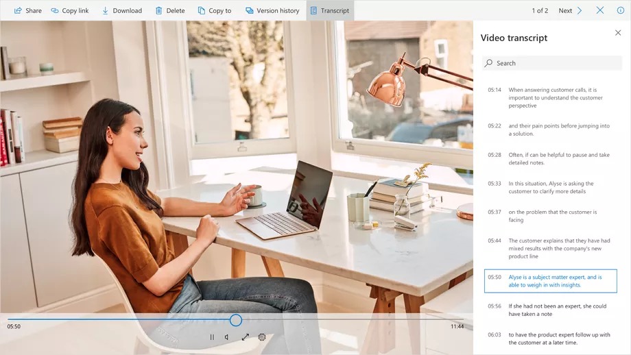 OneDrive sắp có tính năng tìm kiếm câu nói trong video hay âm thanh