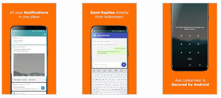 Ava Lockscreen - Thay màn hình khoá Android hỗ trợ widget, quick reply