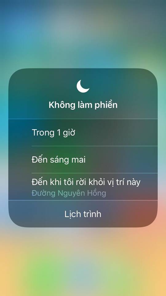 Cách bật chế độ không làm phiền nhanh trong 1 giờ tới trên iOS 12