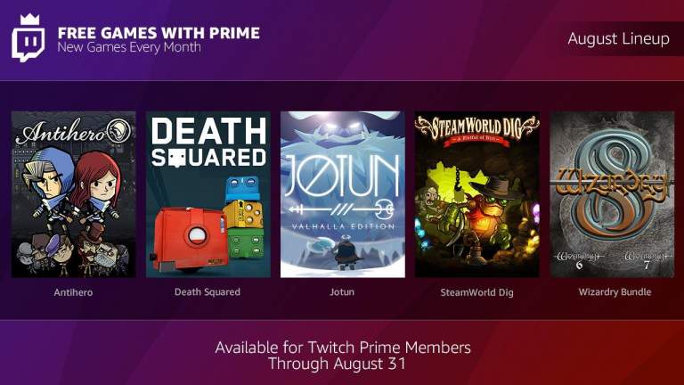 Free Games with Prime tháng 8/2018: Death Squared, SteamWorldDig, Antihero và…