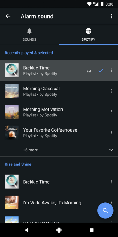 Cách bật báo thức bằng bài hát Spotify trên Google Clock