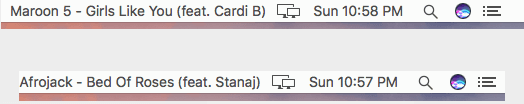 Hiển thị bài đang phát từ Spotify, iTunes lên menubar của macOS