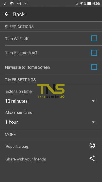 Ngừng phát nhạc Spotify, video YouTube tự động trên Android với sleepyTimer