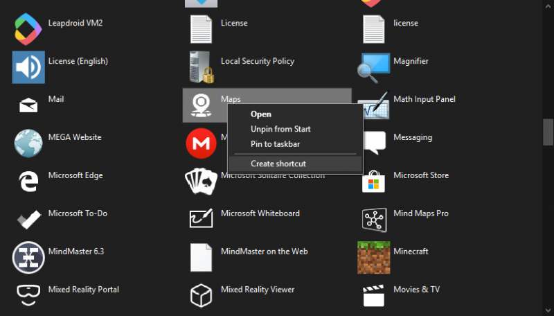 Cách tạo một shortcut cho ứng dụng UWP ngoài desktop