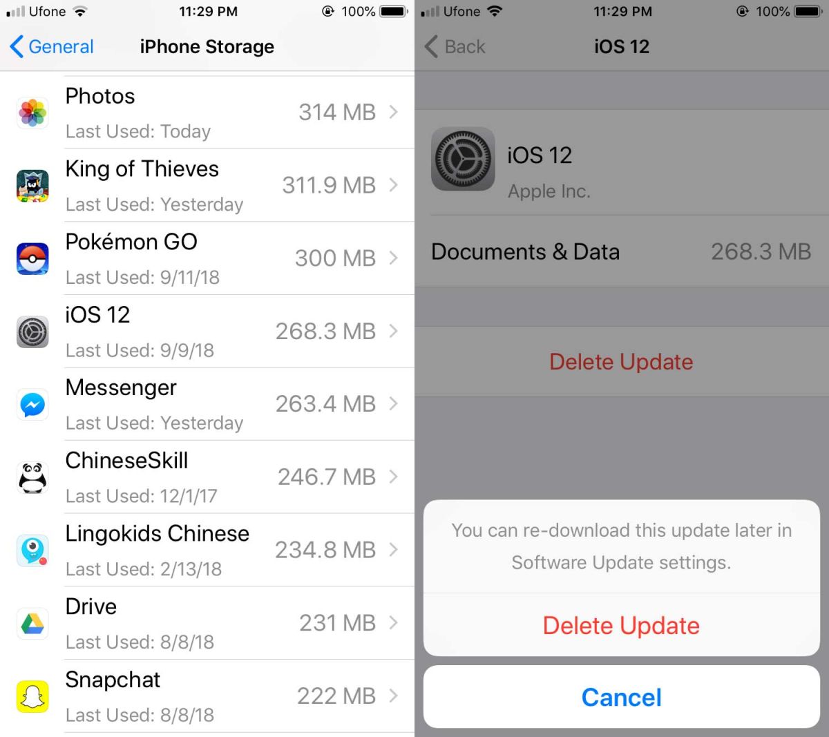 Cách bỏ cập nhật iOS khi đang tải bản update về