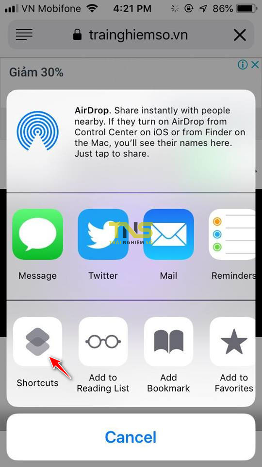 iOS 12 Mẹo rút gọn link bằng Siri Shortcuts