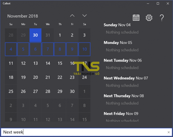 Calbot: Lên lịch, kiểm tra sự kiện trên Windows 10