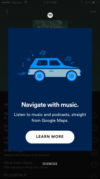 Spotify bắt tay Google Maps