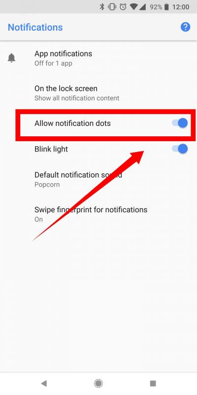 Cách tắt dấu chấm thông báo trên điện thoại Android