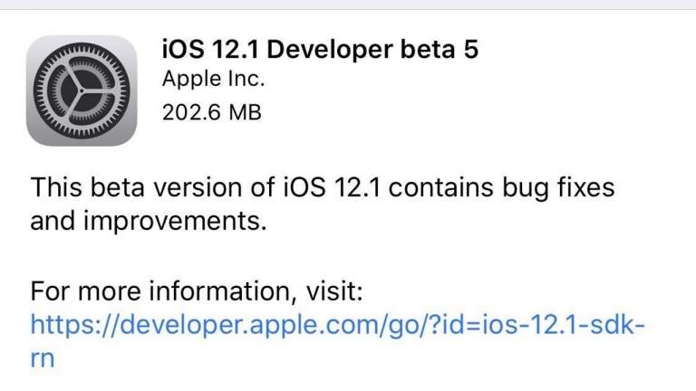 Đã có iOS 12.1 Developer Beta 5, mời bạn cập nhật