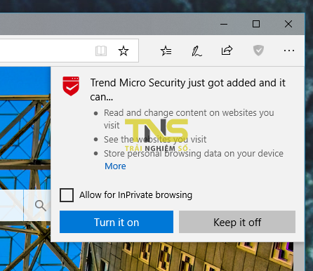 Dùng tiện ích Trend Micro Security bảo vệ máy tính, chặn quảng cáo trên Microsoft Edge
