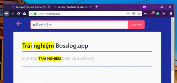 Dùng thử dịch vụ blog mới Bosslog.app
