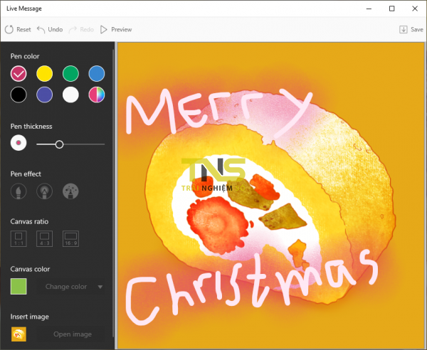 Tạo thiệp Giáng sinh, năm mới 2019 bằng ứng dụng Samsung trên Windows 10