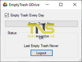 Xóa file trong thùng rác Google Drive tự động hàng ngày