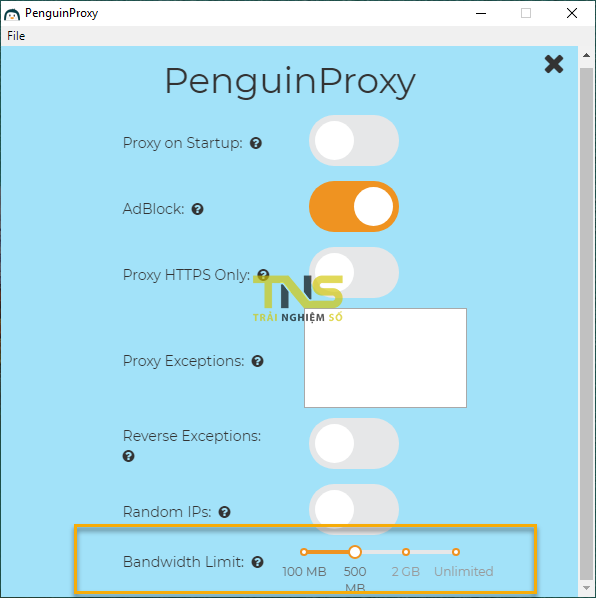 Kết nối mạng riêng ảo miễn phí với PenguinProxy