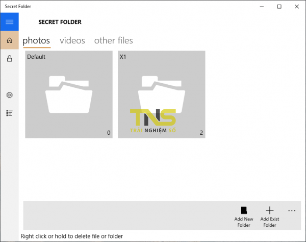 Dùng Secret Folder giấu dữ liệu quan trọng trên Windows 10