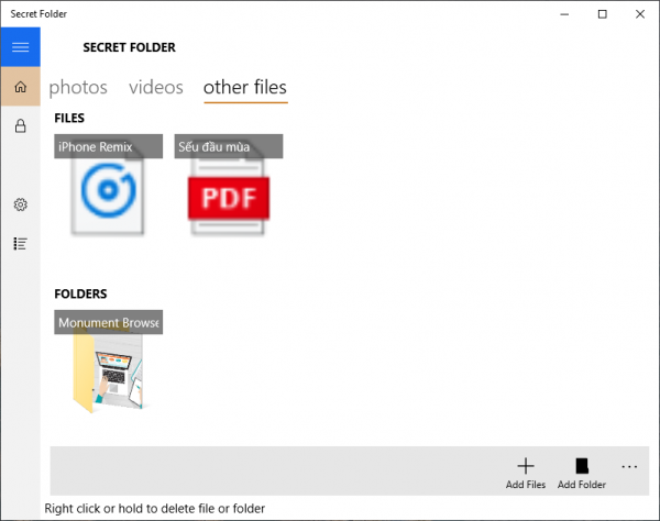 Dùng Secret Folder giấu dữ liệu quan trọng trên Windows 10