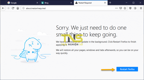 Cách khởi động lại Firefox mà không mất các tab, cửa sổ đã mở