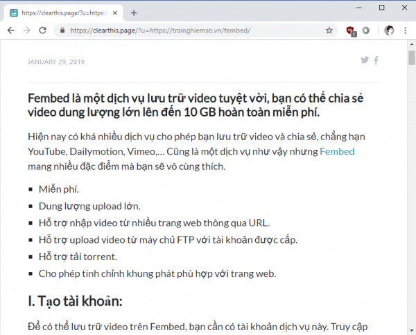 Dùng chế độ Reader mode trên mọi trình duyệt không cần extension