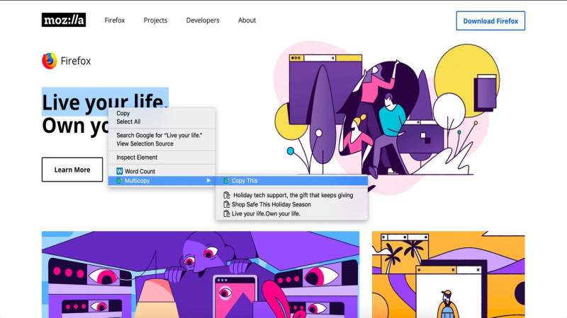 Thêm bộ nhớ lưu trữ sao chép trong clipboard Chrome, Firefox