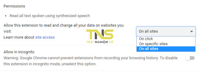 Cách chỉ cho tiện ích mở rộng Chrome chạy trên một số trang web