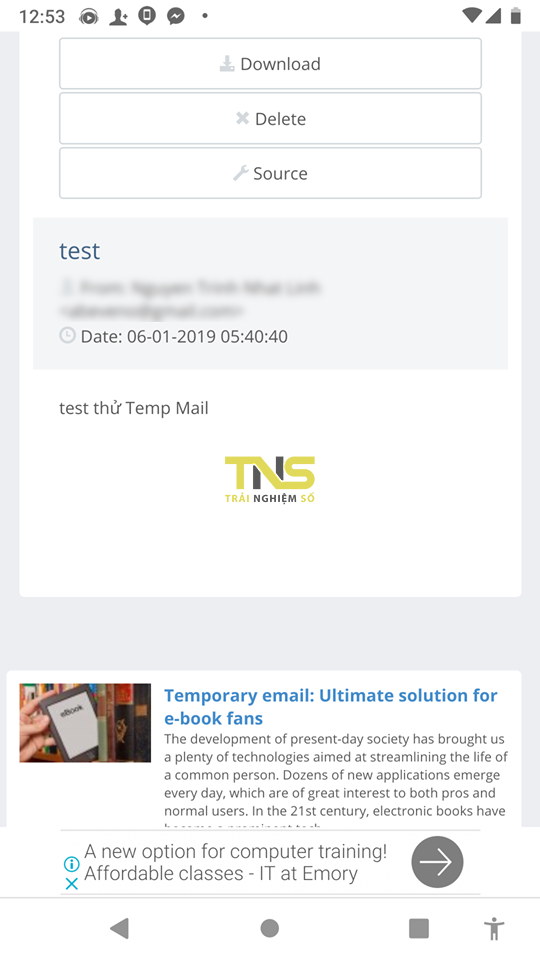 Tạo email ảo trực tiếp trên iOS và Android