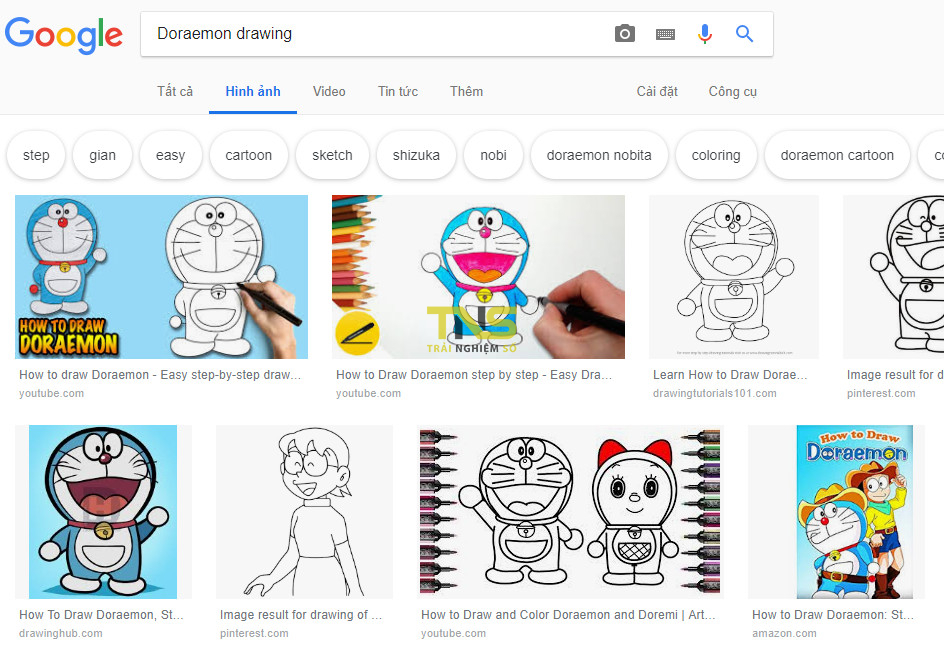 Cách tìm hình cho bé tập tô màu trên Google