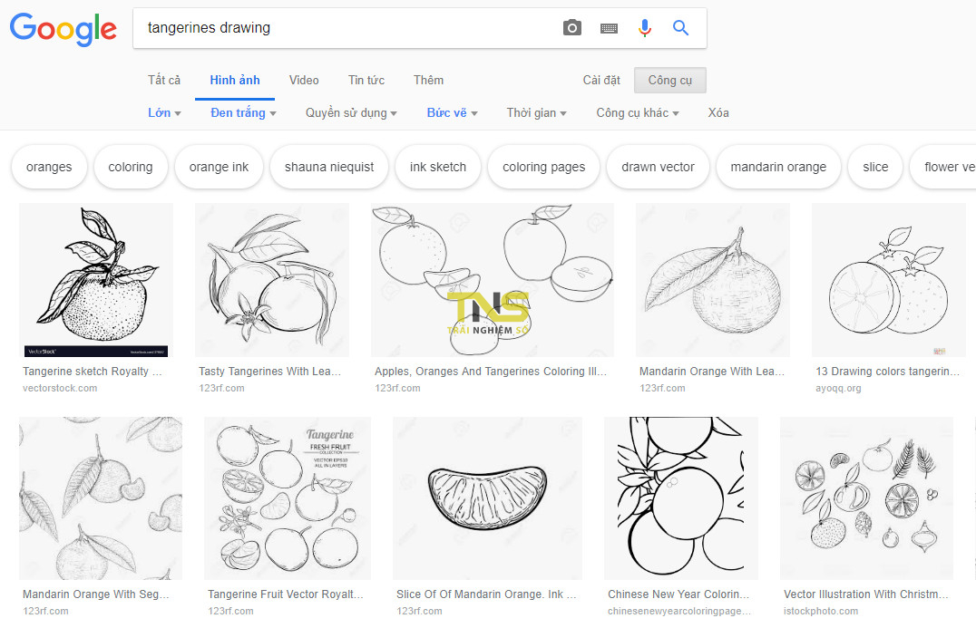 Cách tìm hình cho bé tập tô màu trên Google