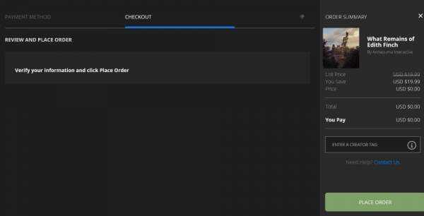 What Remains of Edith Finch free Epic Games Store