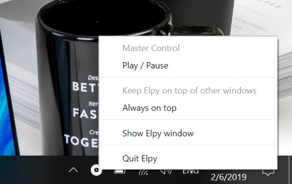 Dùng Elpy để thư giãn với âm thanh thiên nhiên trên Windows 10