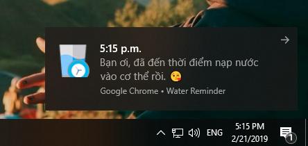 Nhắc nhở uống nước ngày hè bằng tiện ích mở rộng Chrome