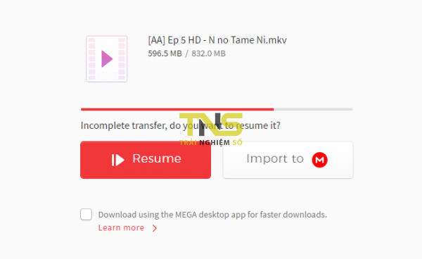 Khắc phục lỗi “Temporary error, retrying” khi tải file trên MEGA