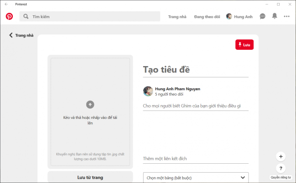 Đã có ứng dụng Pinterest cho Windows 10